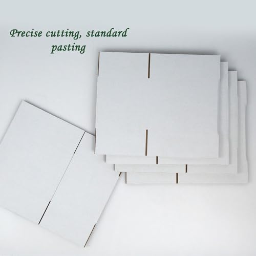 HESESOH 7x5x5 Inches Shipping Boxes Set of 40, White Corrugated Cardboard Box Literature Mailer for Packing Small Business