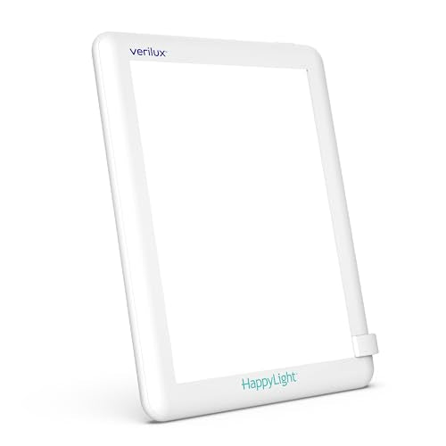 Verilux HappyLight Lucent - One-Touch Light Therapy Lamp with 10,000 Lux, UV-Free, LED Bright White Light & Detachable Sta...
