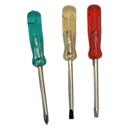ZUGAR LAND Mini Screwdriver Set Keychain with 3 Tools (2.5") Miniature Metal Screwdriver Set Key Chains Includes 2 Flathea...