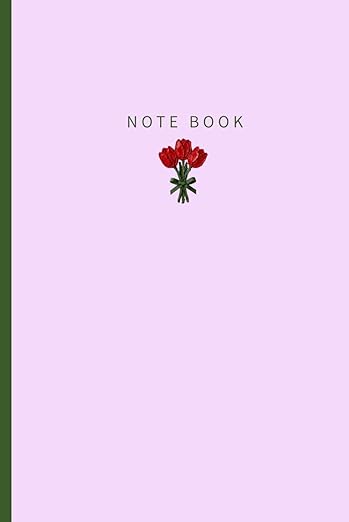 Red Tulip: Flower Oil Painting Notebook vol.2: 100 Lined Pages, 6x9 inch, Aesthetic Pink & Green Fine Art Journal for Writ...