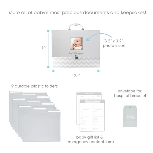 Pearhead Baby Briefcase and Document Organizer, All In One Expanding File Folder, Baby's Paperwork and Records, Newborn Ke...
