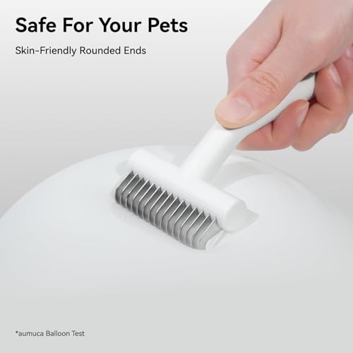 aumuca Undercoat Rake for Dogs & Cats – Deshedder & Grooming Brush – Dog Brush & Cat Brush for Long or Short Hair – Dematt...