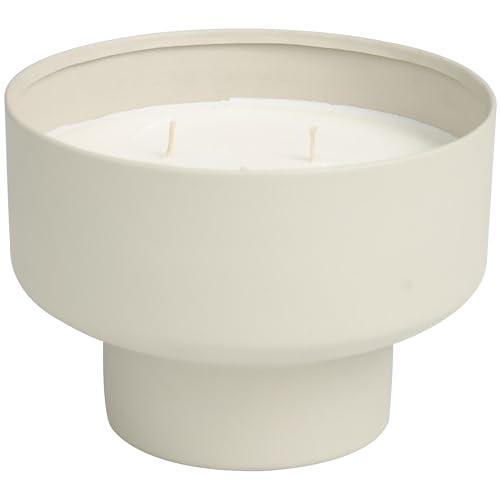 Deco 79 Metal Decorative Candle White Sage Scented Matte 50 oz 3 Wick Aromatherapy Candle with White Wax, Wax Aromatherapy...