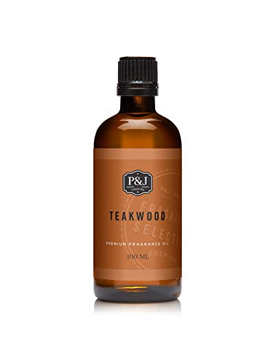 P&J Fragrance Oil - Teakwood 100ml - Candle Scents, Soap Scents, Diffuser Oil Scents