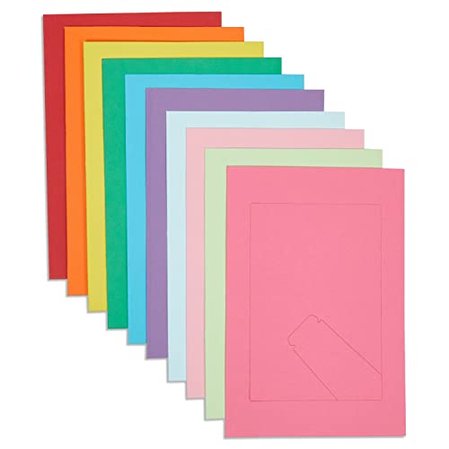 Juvale Cardstock Picture Frames - 4x6 in, Multicolor, 50 Pack - Paper Photo Frames for DIY & Classroom Crafts