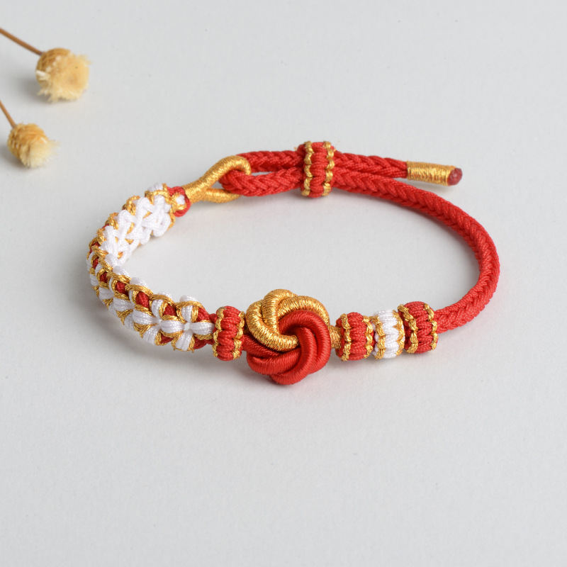 Diy Hand-woven Knot Bracelet Peach Blossom Knot Carrying Strap Wearable Shipping Beading Accessories Bracelet