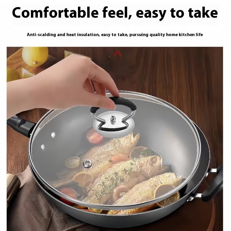 Universal Cook Pan Lid Knob Handle Silicone Anti-scald Handle Stainless Steel Pot Lid Accessories