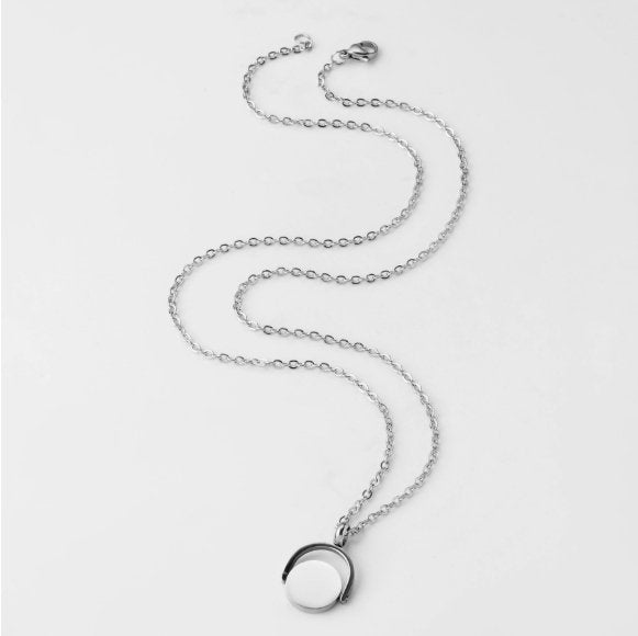 Round Ring Necklace With Engraved Pet Photo