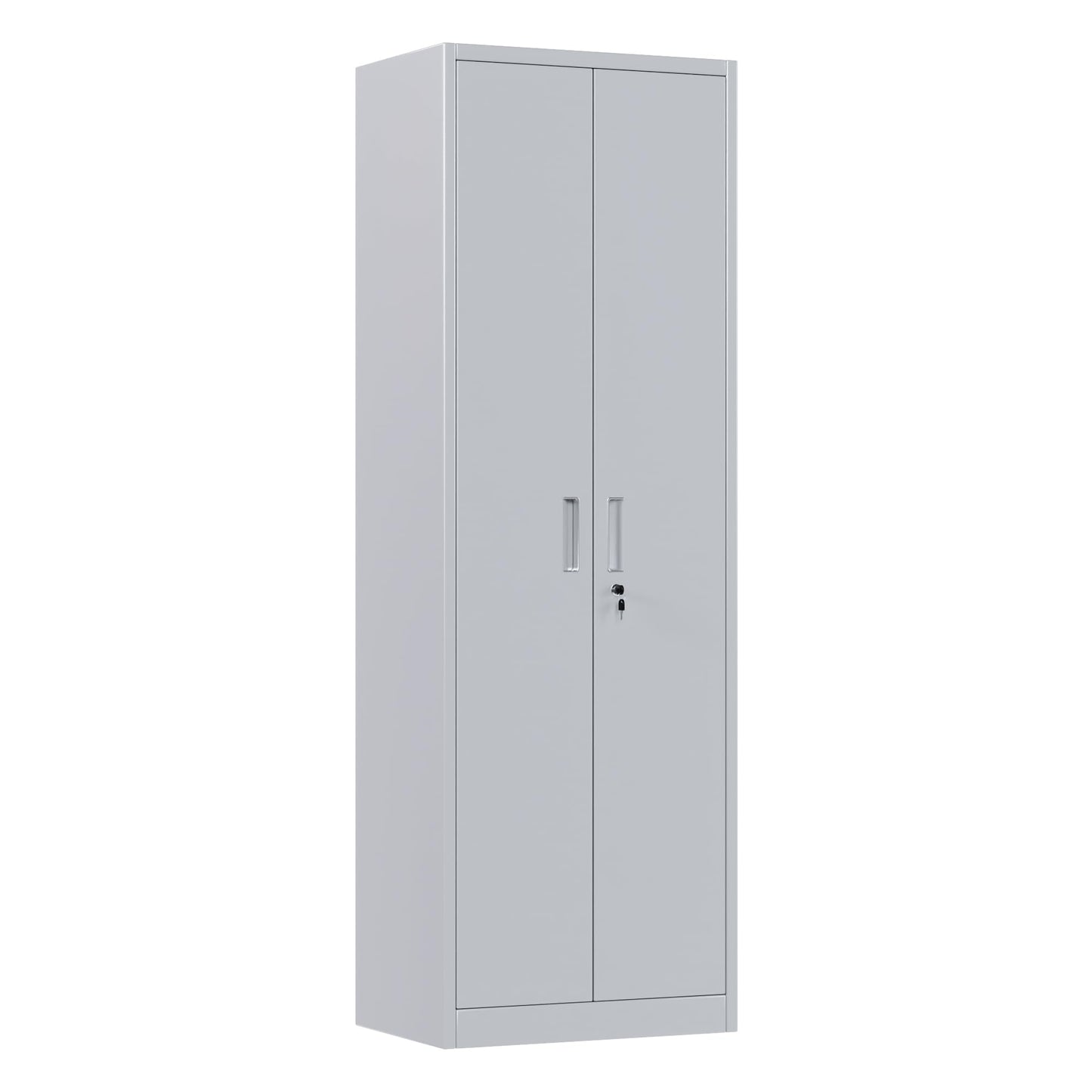 Metal Narrow Garage Storage Cabinet, Lockable Narrow Steel Storage Cabinet With 4 Adjustable Shelves For Garage, Office, Home, Assembly Required, Gray