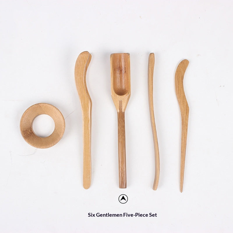 Kung Fu Tea Set Tea Ceremony Accessories Bamboo Solid Wood Five-Piece Set