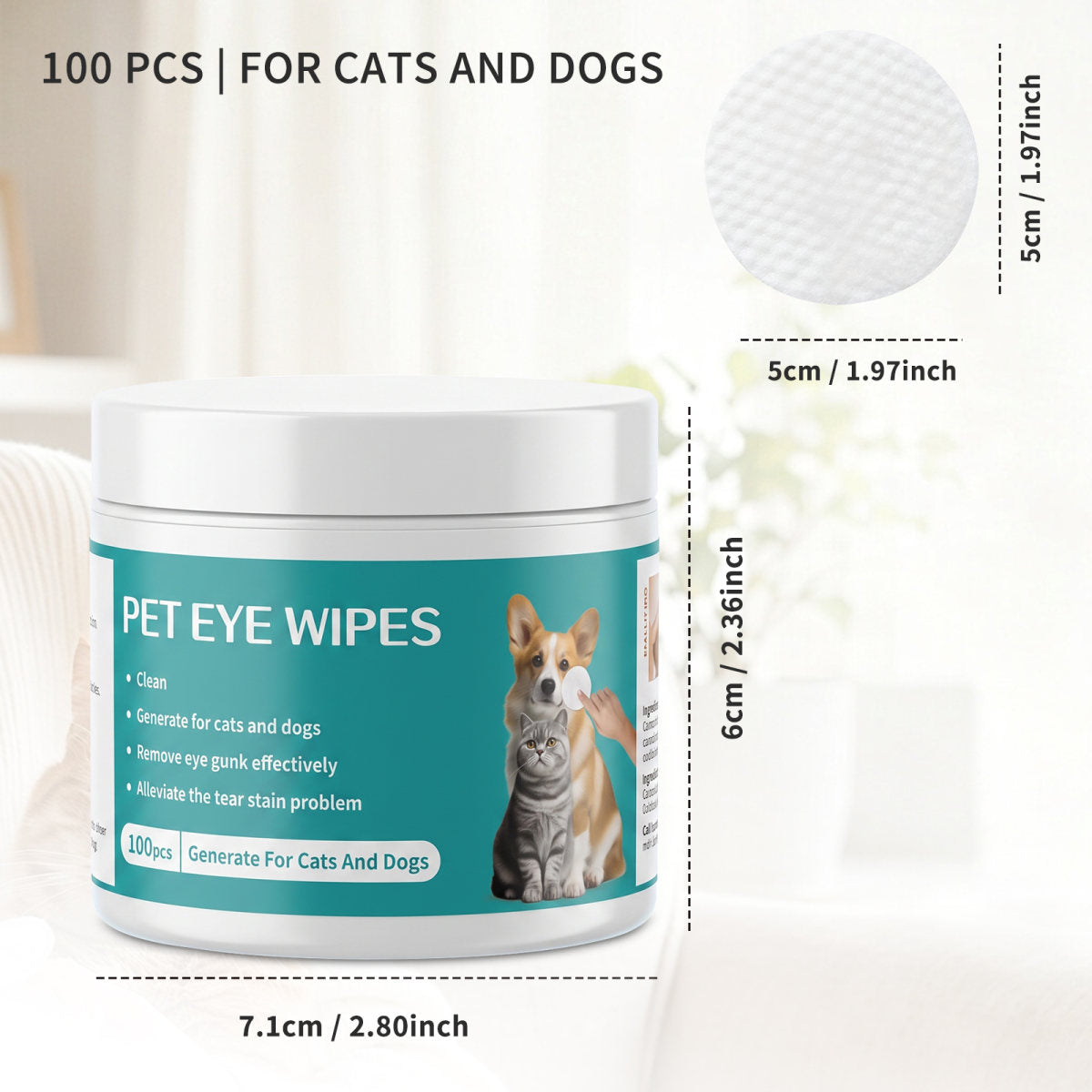 Only Self Pickup---Pet Eye Wipes  1 0 0 Pieces