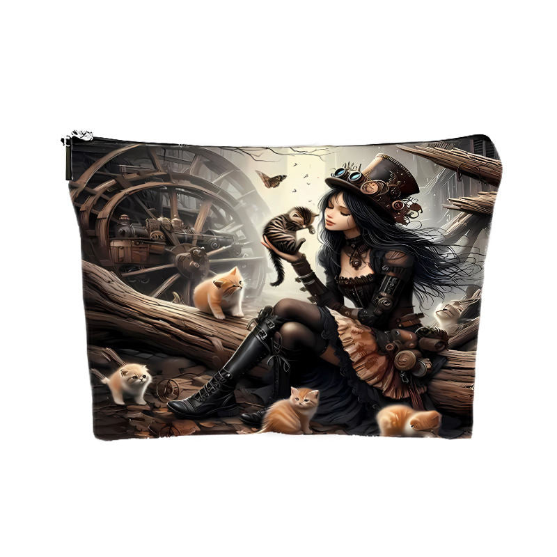 Halloween Witch Gift Canvas Makeup Bag