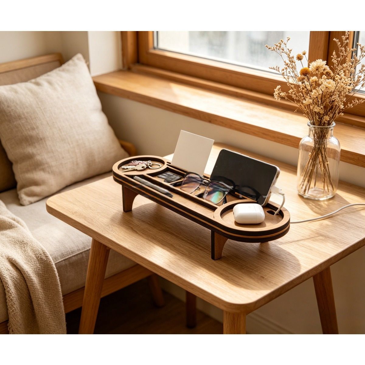 Cross-border Wooden Desktop Storage Box With Multiple Compartments For Monitors