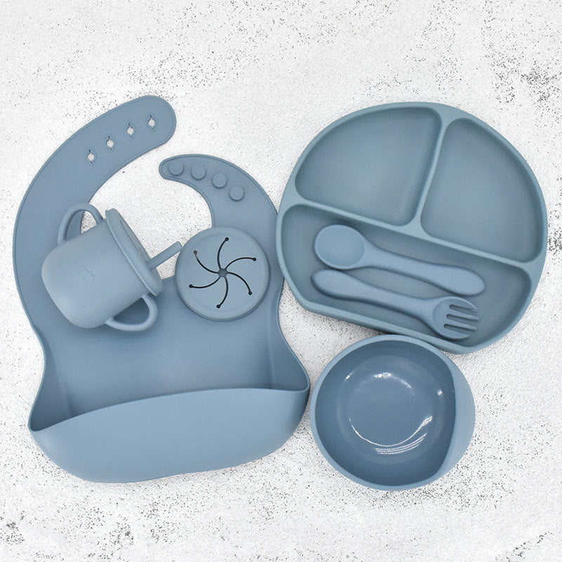 Food Grade Silicone Feeding Cutlery Set Children's Dinner Plate