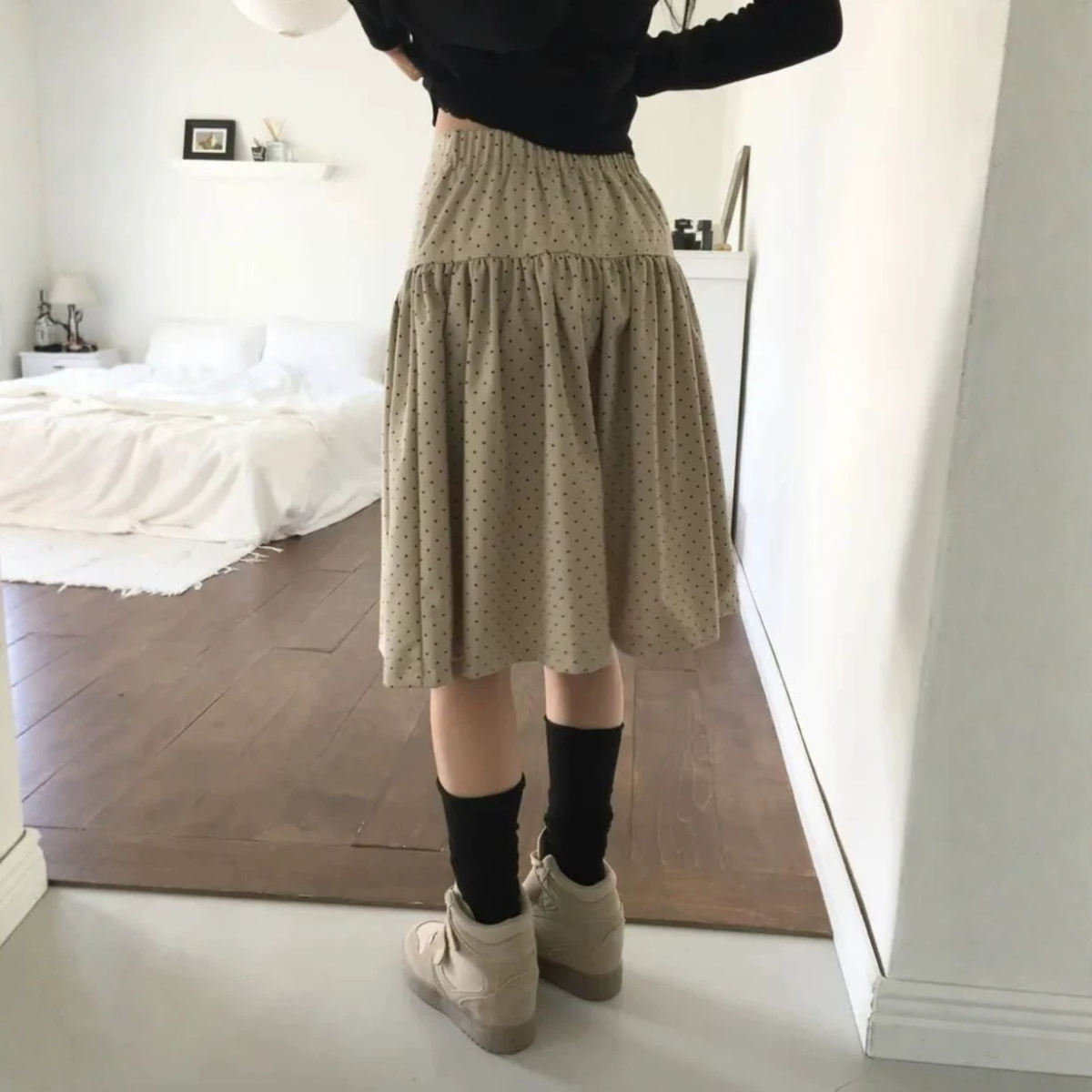 Korean-style Sweet And Versatile Polka-dot Age-reducing Skirt