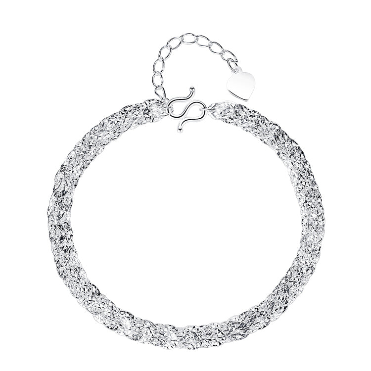 1pc 999 Sterling Silver Woven Phoenix Tail Chain Bracelet, Luxurious Style, Perfect For Daily Wear And Valentine's Gift