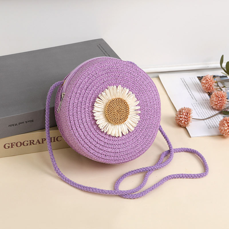 Pastoral Style Raffia Bag Woven Mobile Phone Bag Crossbody