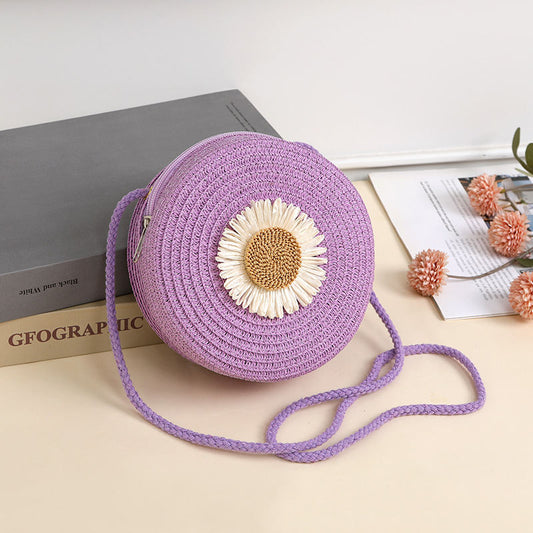 Pastoral Style Raffia Bag Woven Mobile Phone Bag Crossbody