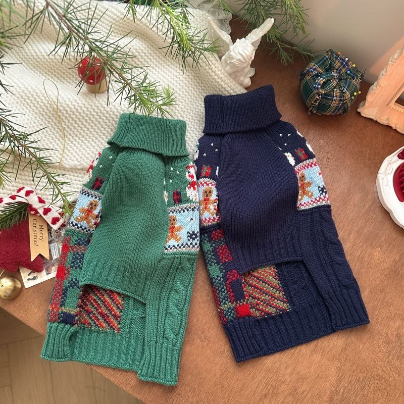 Christmas Snowman Gingerbread Man Pet Sweater