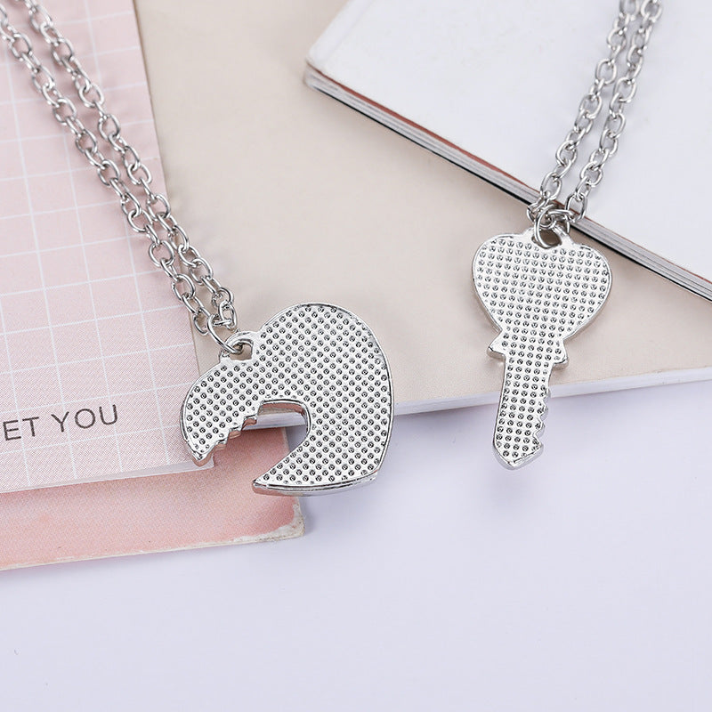 Creative Love Key Best Friend Stitching Pendant Clavicle Chain