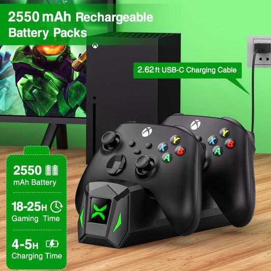 Controller Charging Station With 2x5520mWh Rechargeable Battery