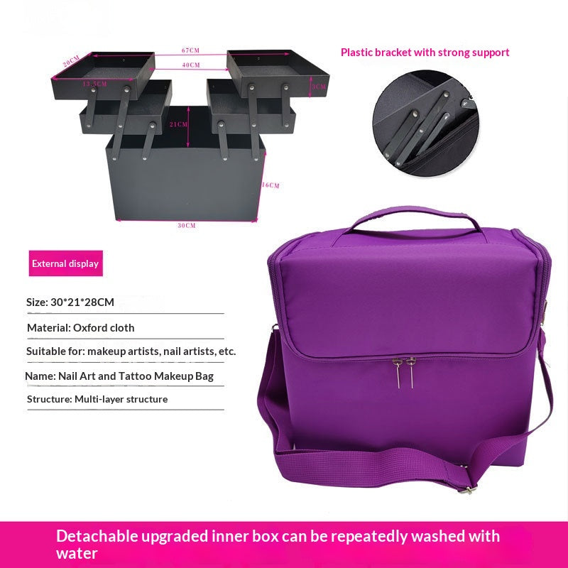 Foldable Cosmetic Bag Large-capacity Portable Makeup Case