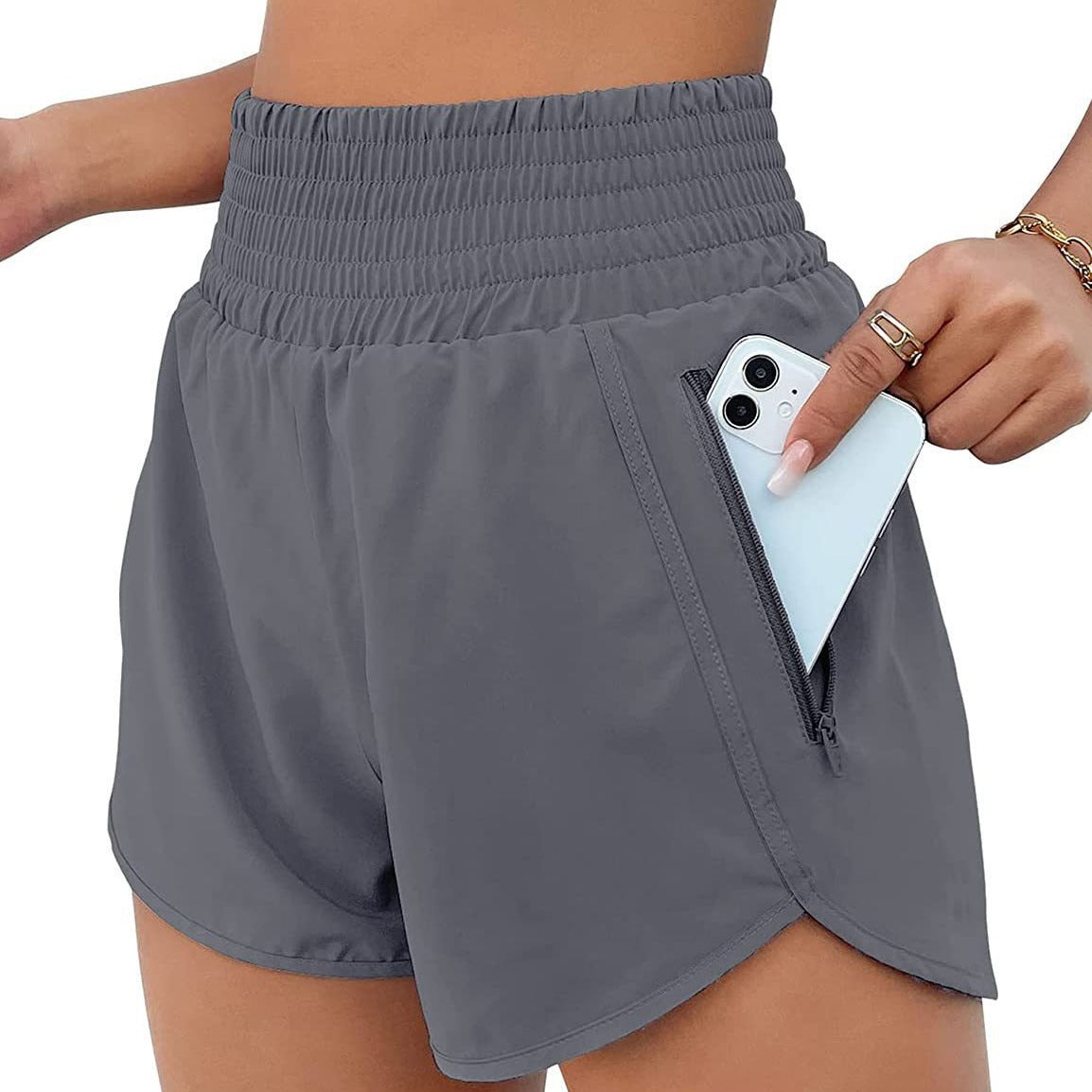 Summer's Hot New High-Waist Women's Casual Sports Shorts With Lining For Running And Yoga