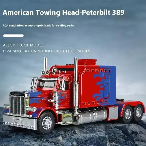 Rear Pull Truck -1-24 Ratio Collectible Alloy Model Car Toy With Realistic Design, Detailed Wheels And Chrome Elements, Perfect Gift For Young People, Birthday Present