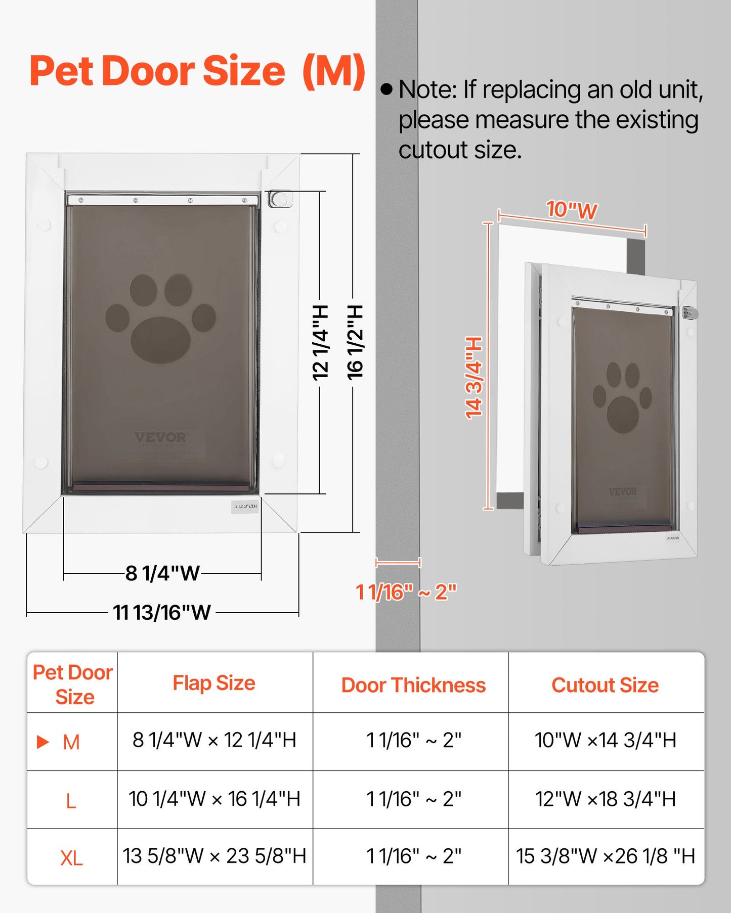 Pet Door, Medium, With Three Magnetic Flaps And Metal Frame, Strong And Weatherproof Dog Door For Interior And Exterior Doors, Easy To Install, Easy In-and-Out Access For Doggies, White