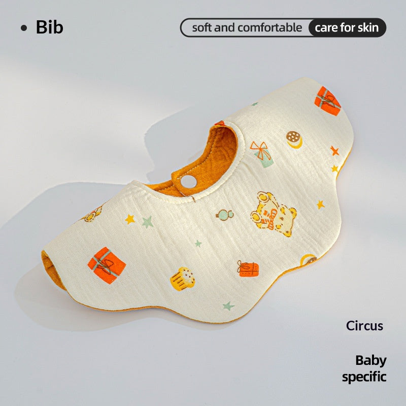 Cotton Highly Absorbent Leak-proof For Feeding Babies And Toddlers Petal-shaped Bib