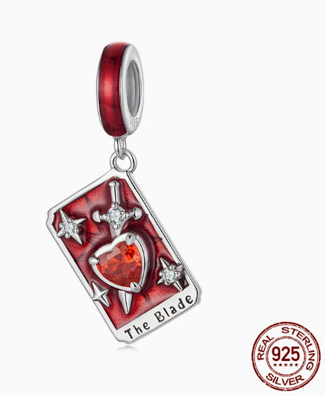 Niche Dark-style DIY Bracelet Beads Tarot Card And Cross Pendants S925 Silver Charm Accessories