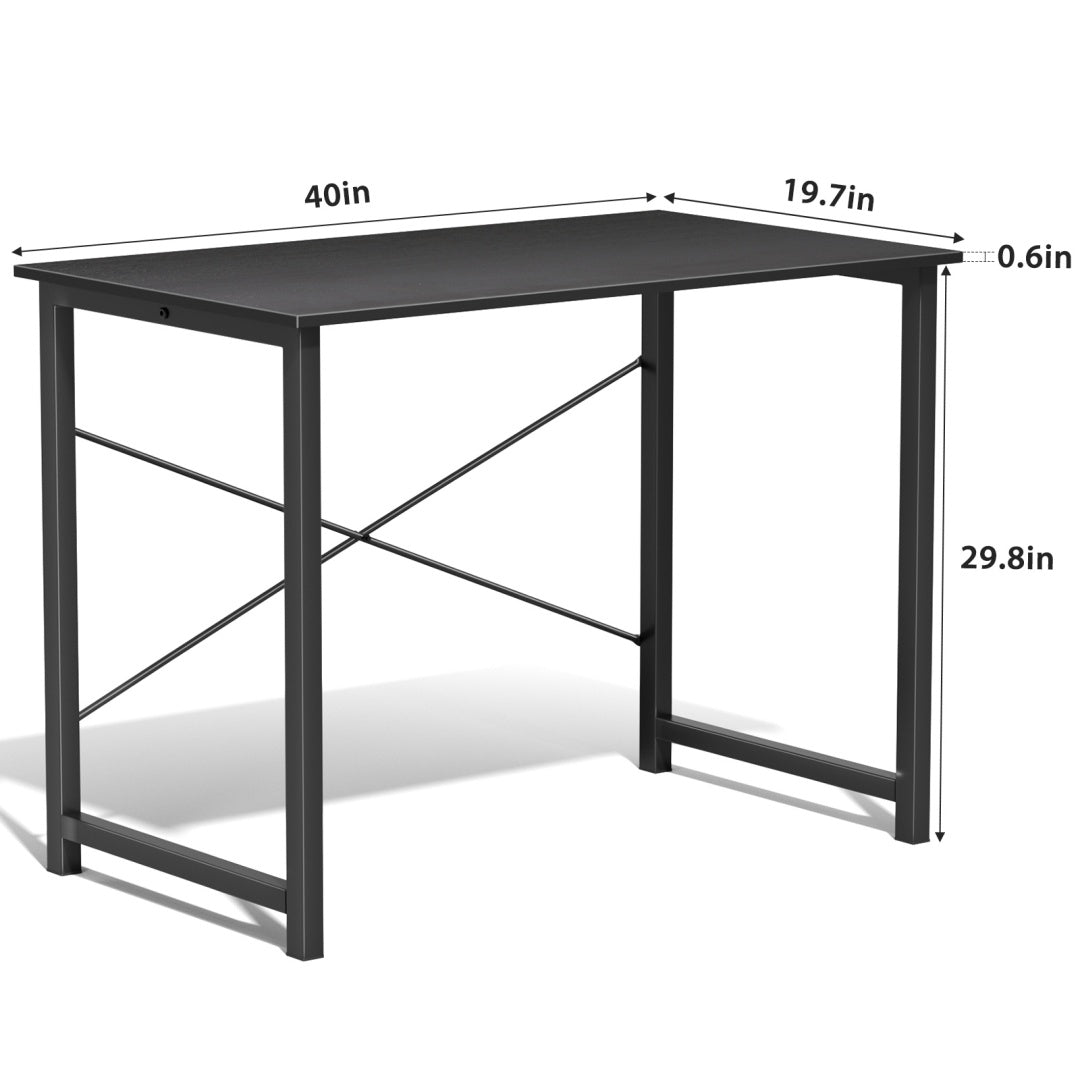 Computer Desk For Home Office, Modern Study Work Table Simple Style For Bedroom, Writing Desks With X-Shaped Reinforcement, Rust
