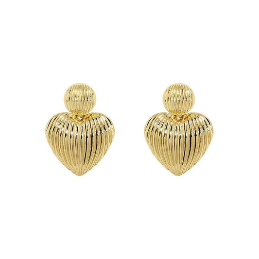 Retro Geometric Petal Metal Earrings, Unique Polished Glossy Surface Foldable Design Fashion Creative Stud & Dangle Ear Accessories