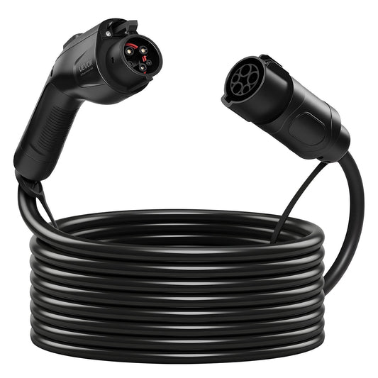 EV Charger Extension Cable, 32Amp 40 Ft J1772 Extension Cord Compatible With 120V-240V SAE J1772 Electric Vehicle Chargers, Level 1/Level 2 IP66 Heavy Duty Car Charging Cable With Carrying Bag