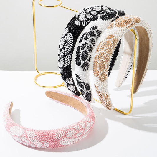 Handmade Rice Bead Flower Hair Accessories With Temperament