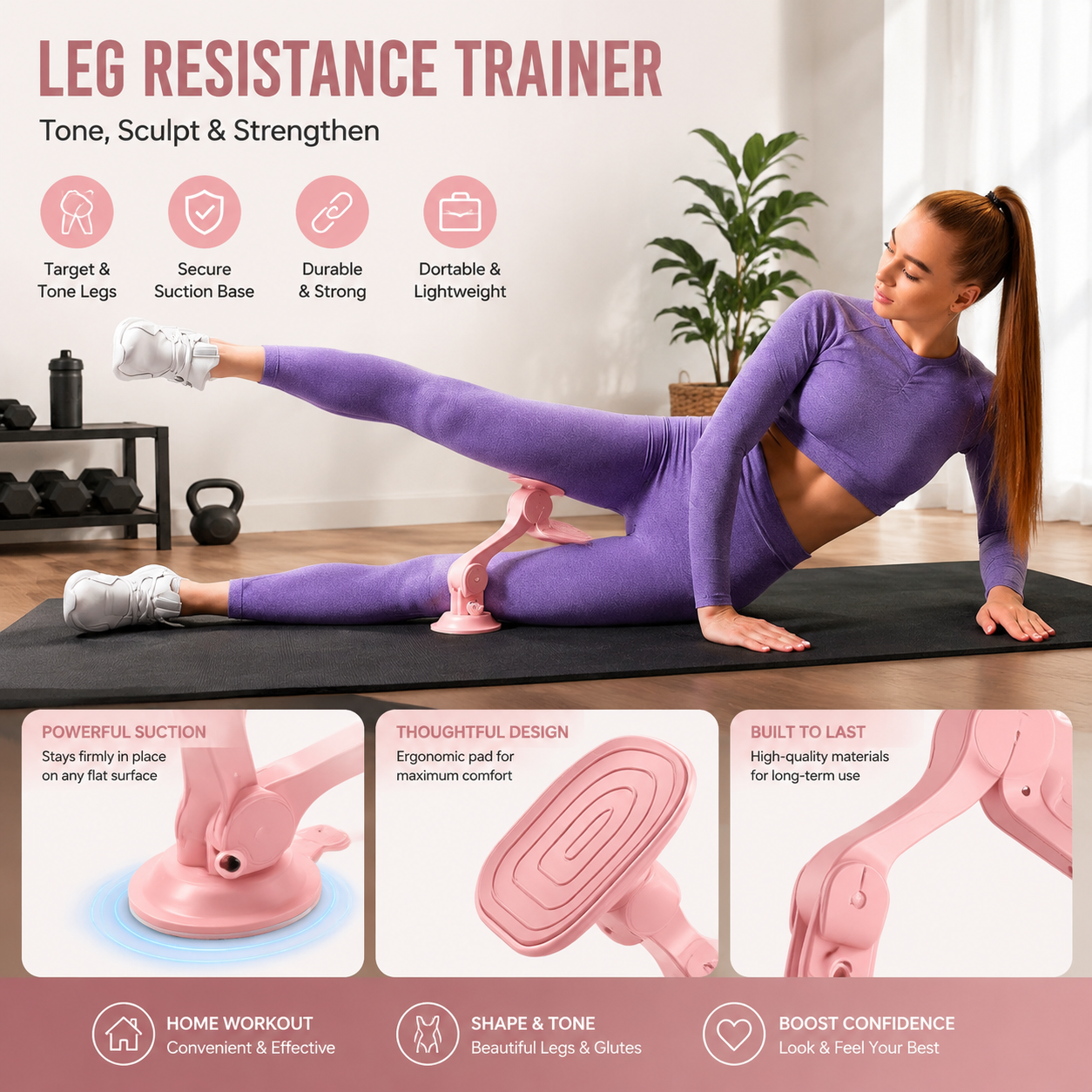 Thigh Stretch Inner Thigh Toner & Leg Exerciser For Women Men Home Workout Portable Fitness Equipment For Core Lower Body Strength Training