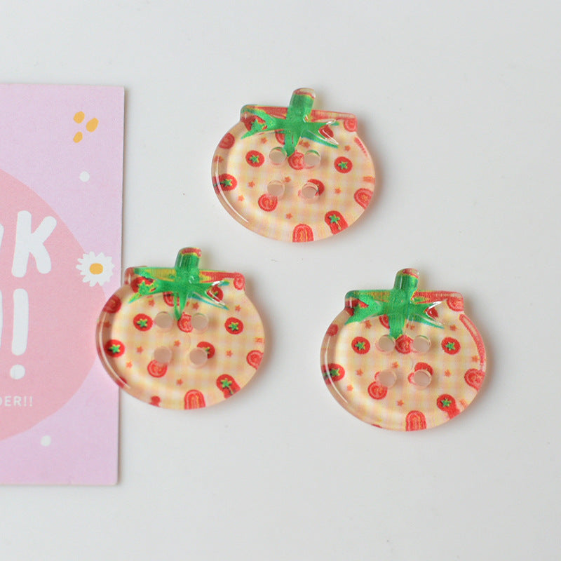 Portable Home Cute Tomato Button Ornament Accessories