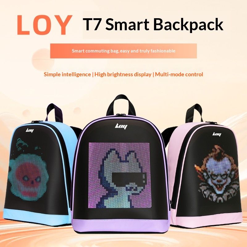 Waterproof Leisure Luminous LED Display Smart Backpack