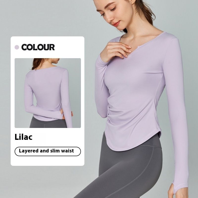 Yoga Clothes Long Sleeve Solid Color Top