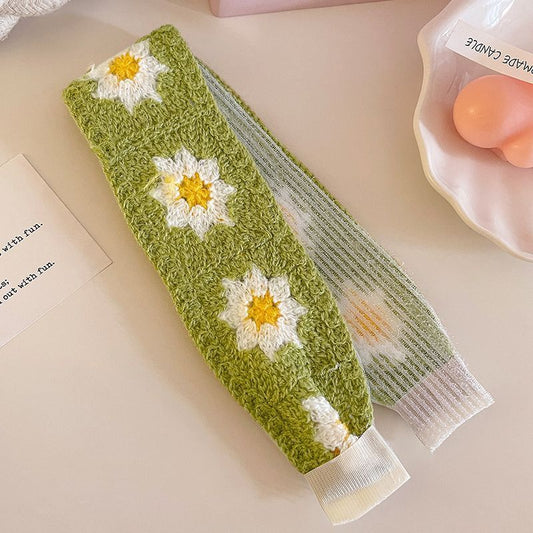 Knitted Embroidered Hook Loop Hair Headband