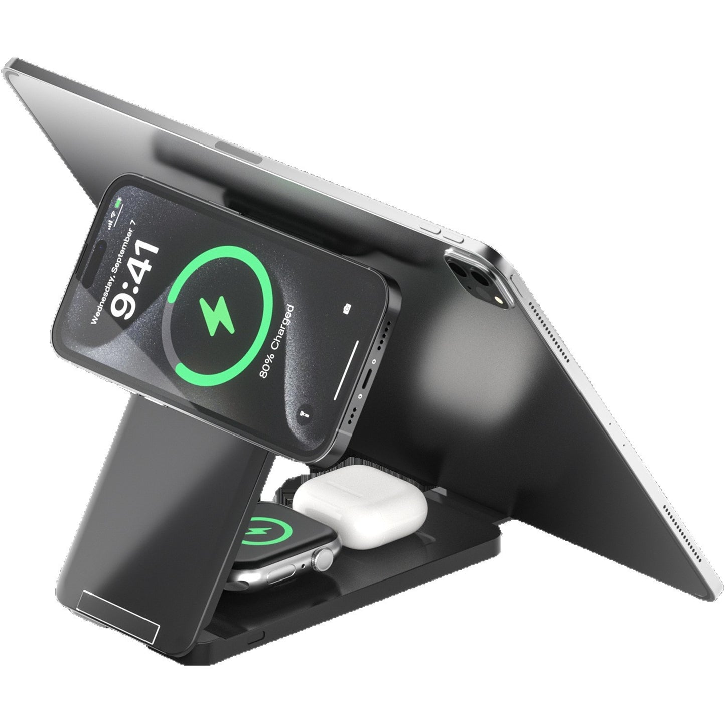 Foldable Multifunctional Portable Vertical Stand With Magnetic Wireless Charging