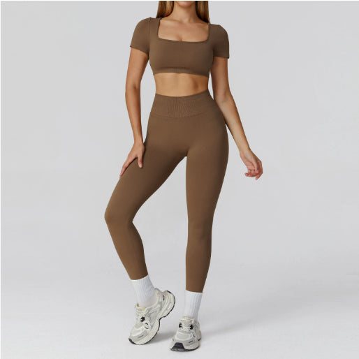 Hollow-out Beauty Back High Waist Yoga Clothes Fitness Suit