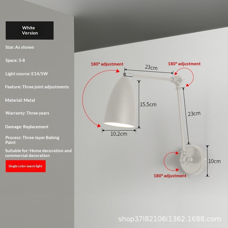 Bedside Eye-care Reading Lamp With A Swivel Arm For The Bedroom Or Study