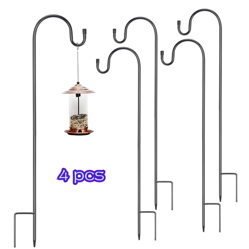Metal Garden Hooks (4 Pieces), For Hanging Flower Baskets And Decorations, Height-adjustable, Mounts For Outdoor Decoration,