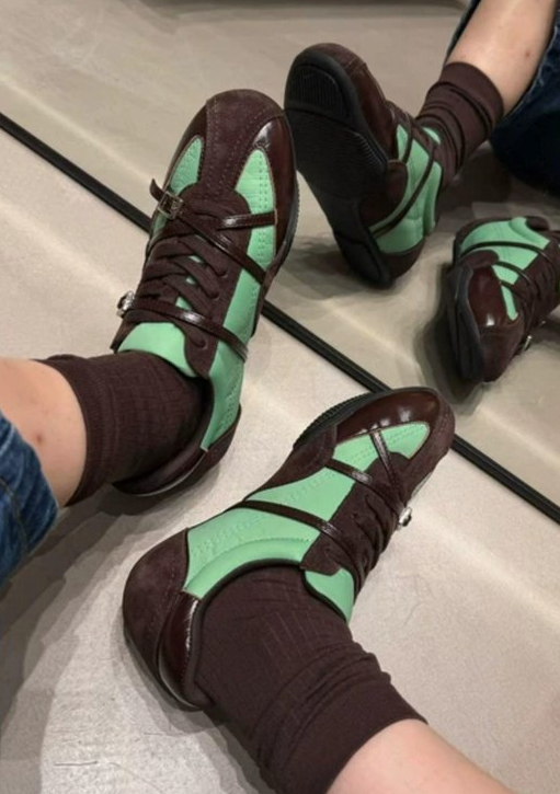 2026 New Retro German Trainers For Women, Genuine Leather Breathable Versatile Flat Sports Casual Shoes, Korean Style Ladies Flats