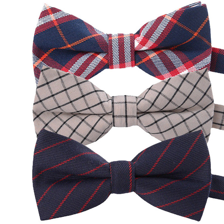 Trendy Men's Wedding Groom Suit Formal Dress Accessories Best Man British Fashion Boxer Bow Cotton Tie