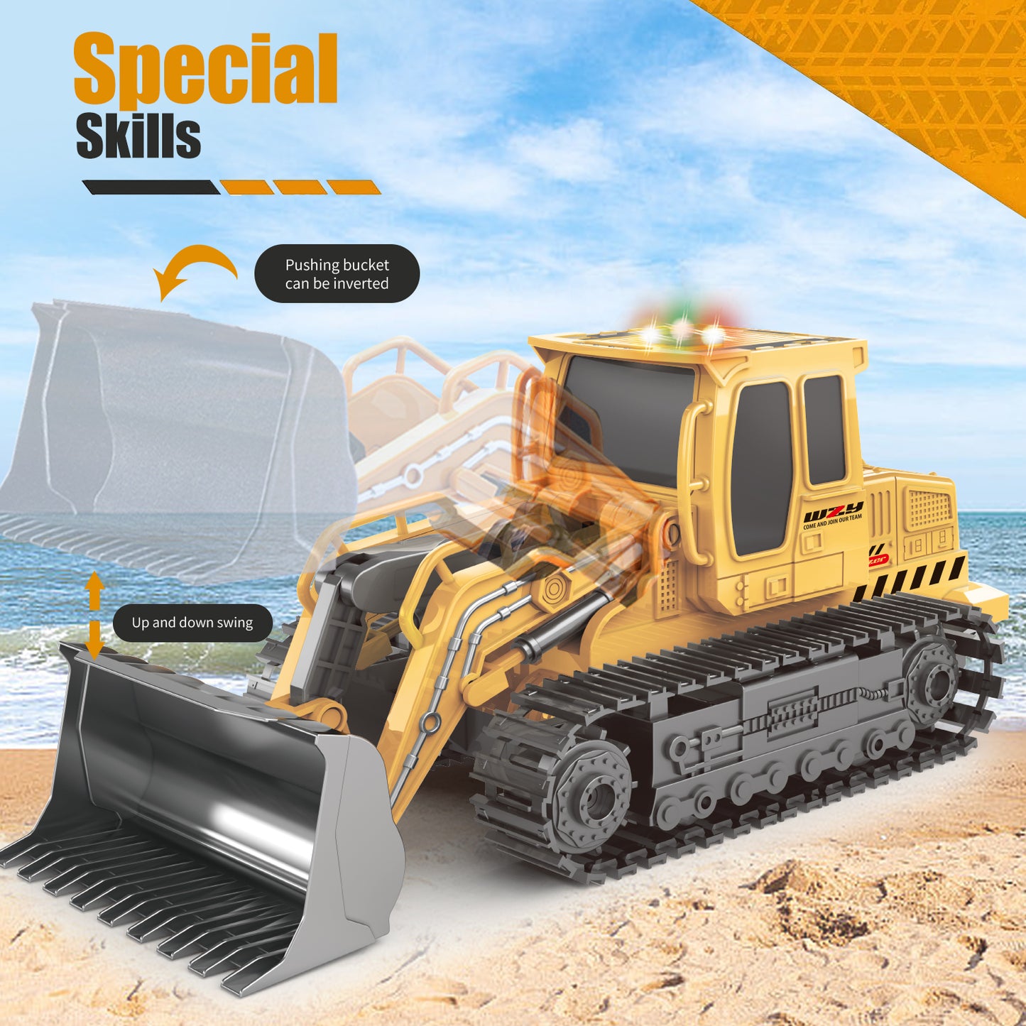 Remote-controlled Engineering Vehicle Toy Bulldozer Excavator Kids Gifts