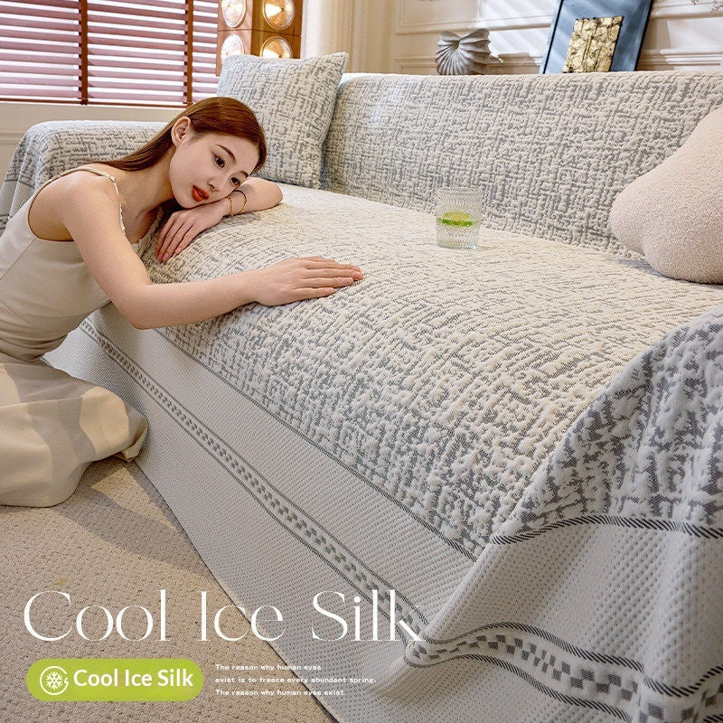 Four-Season Ice-Silk Cooling Sofa Cover Cloth
