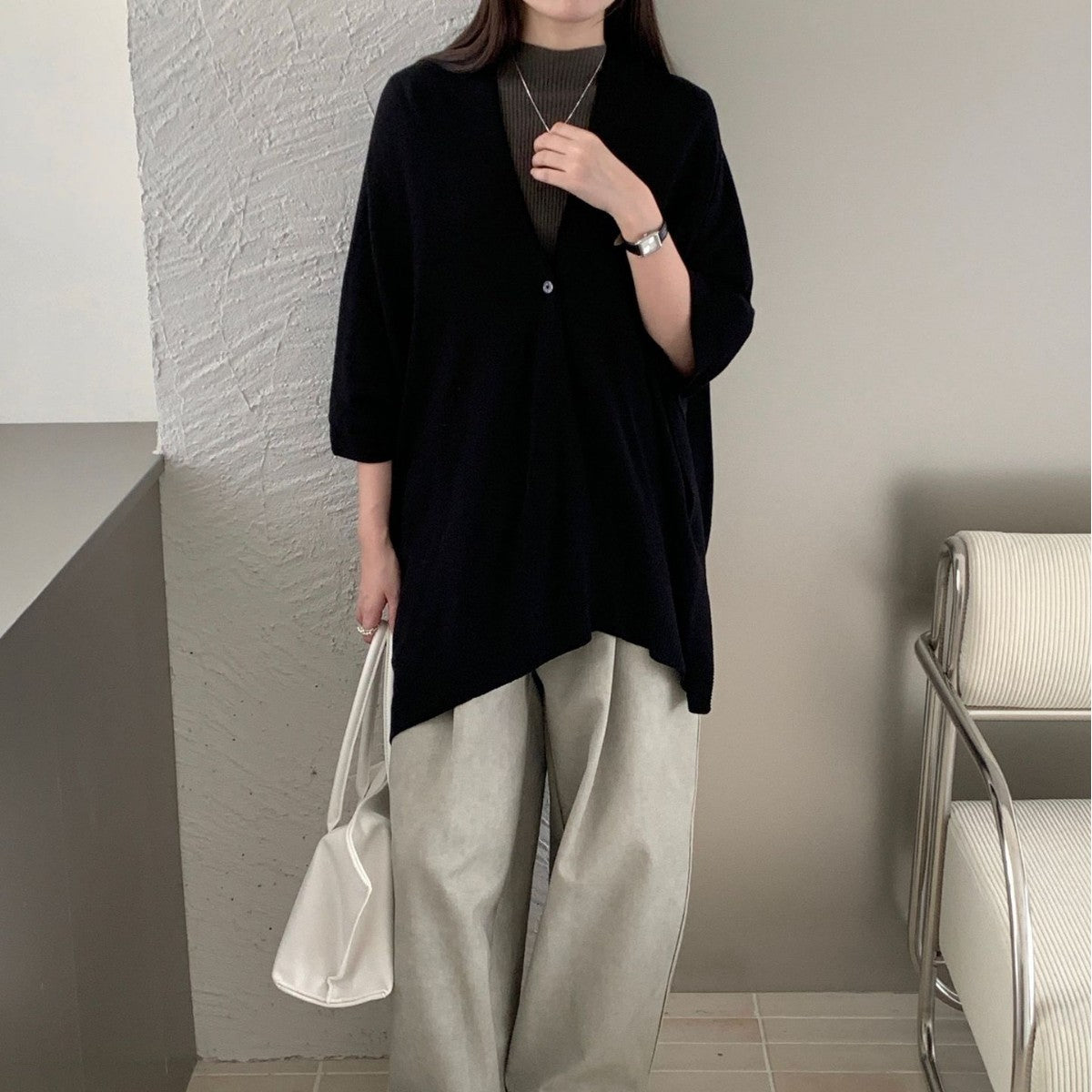 Korean-style Fashionable Versatile Travel Cloak Knitted Cardigan