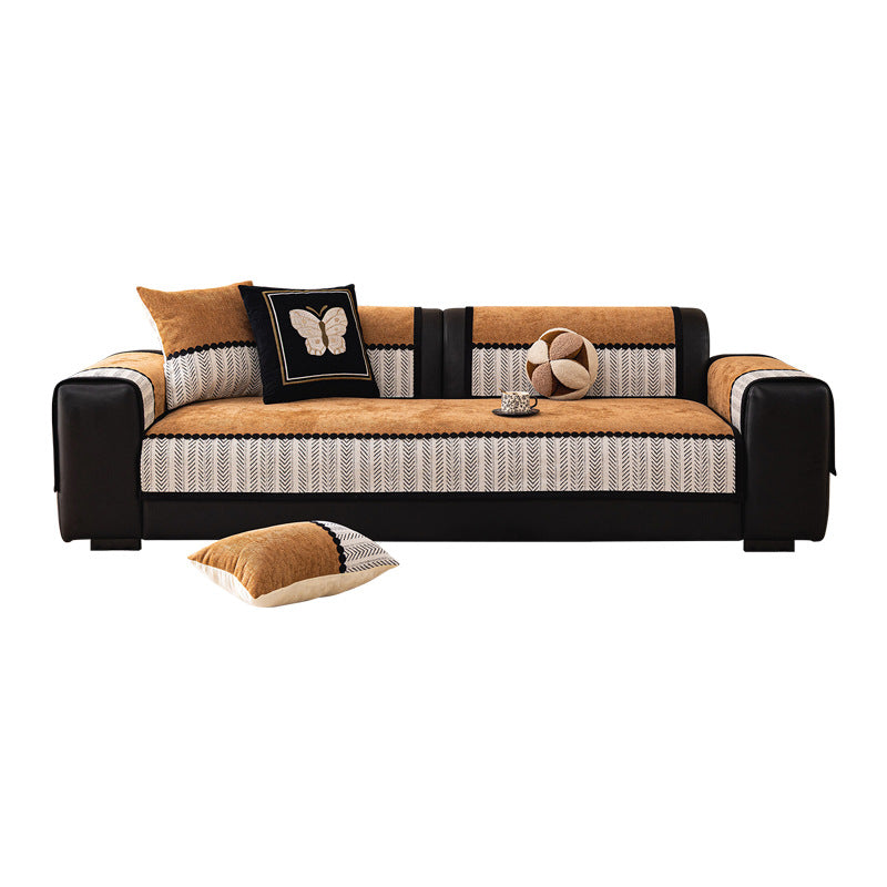 New Lightweight Luxury Straight-edged Chenille Sofa Cushionsingle Piece